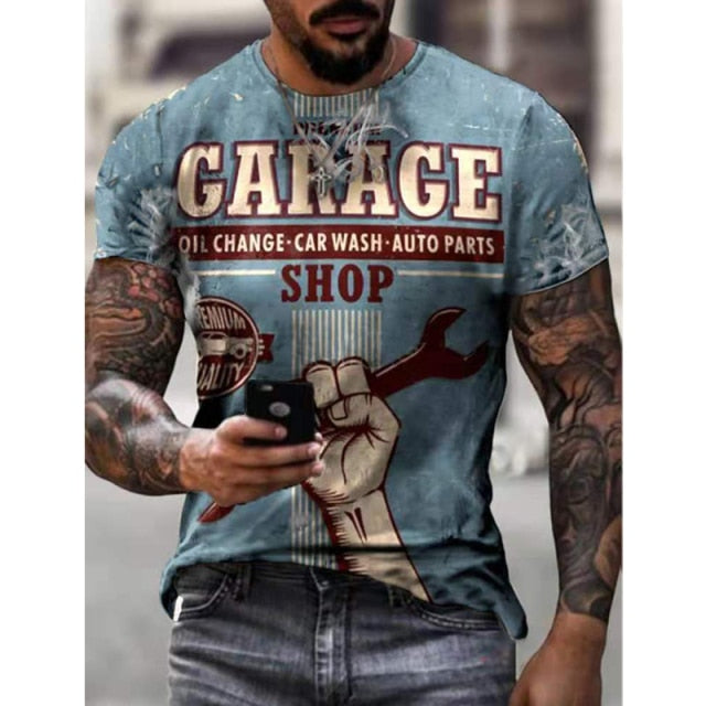 Camiseta Masculina Garage Vintage - Estampa 3D